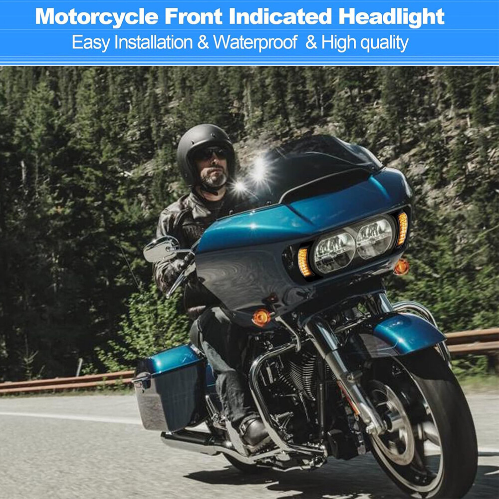 LED DRL Headlight Hi/Lo / Vent Turn Signal For Harley Road Glide FLTR 2015-2024