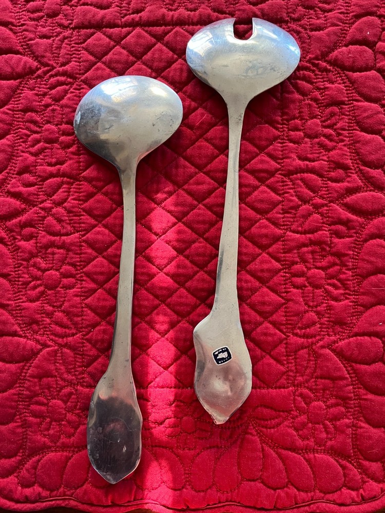 Salad Serving Fork Spoon Set - Pumpkin Handle