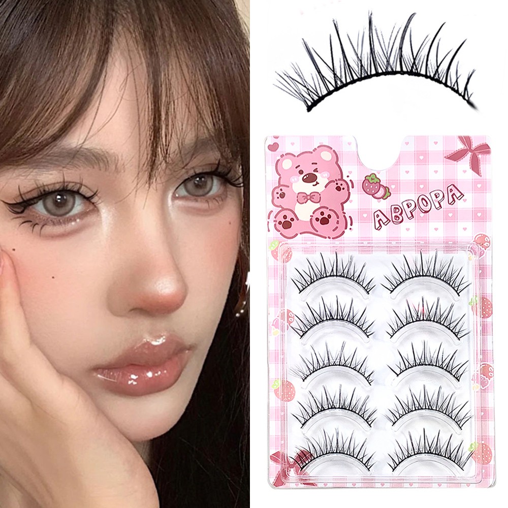 Natural Dense Eyelashes For Makeup 12mm Black False Eyelashes Set