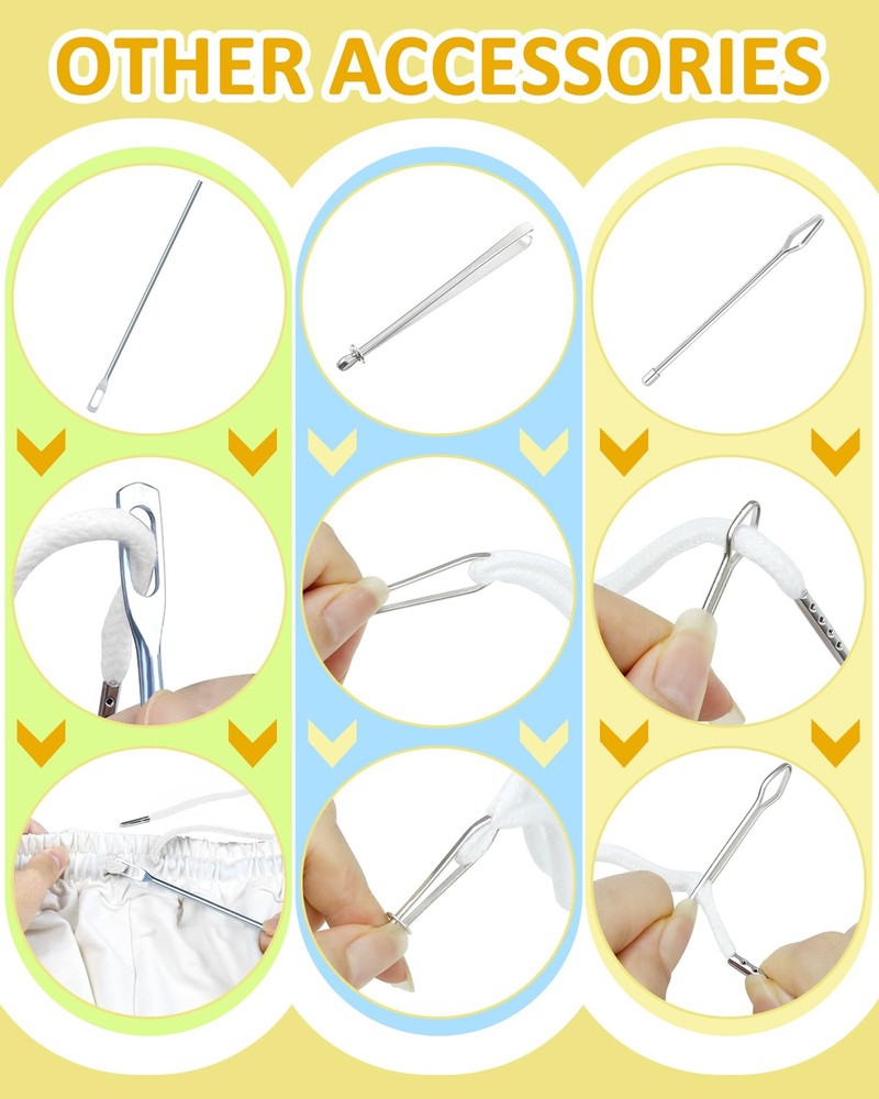 16pcs Drawstring Cord Kit-12pcs Hoodie Strings Flat Round,6 Basic Universal ...