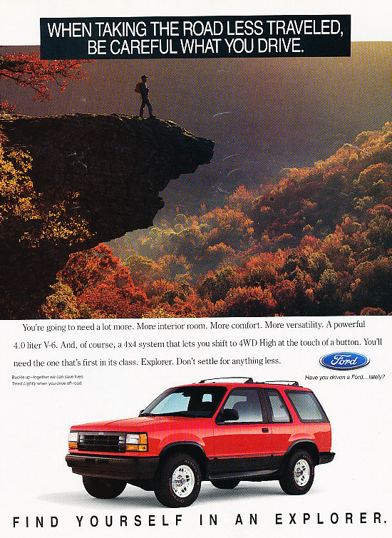 1992 Ford Explorer - Cliff - Classic Vintage Advertisement Ad D72