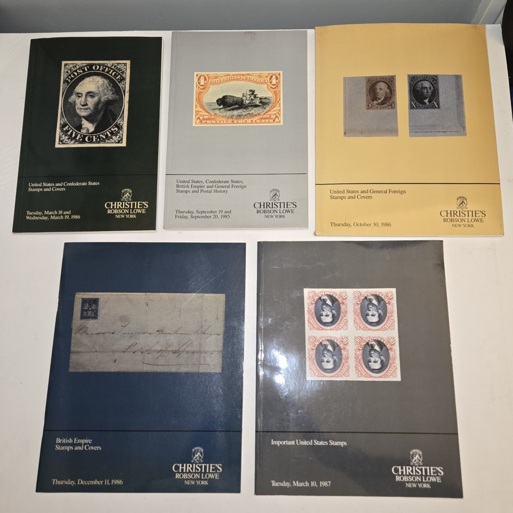 Christie's Robson Lowe Stamp Auction Catalog Lot (1985-87) US British Philately