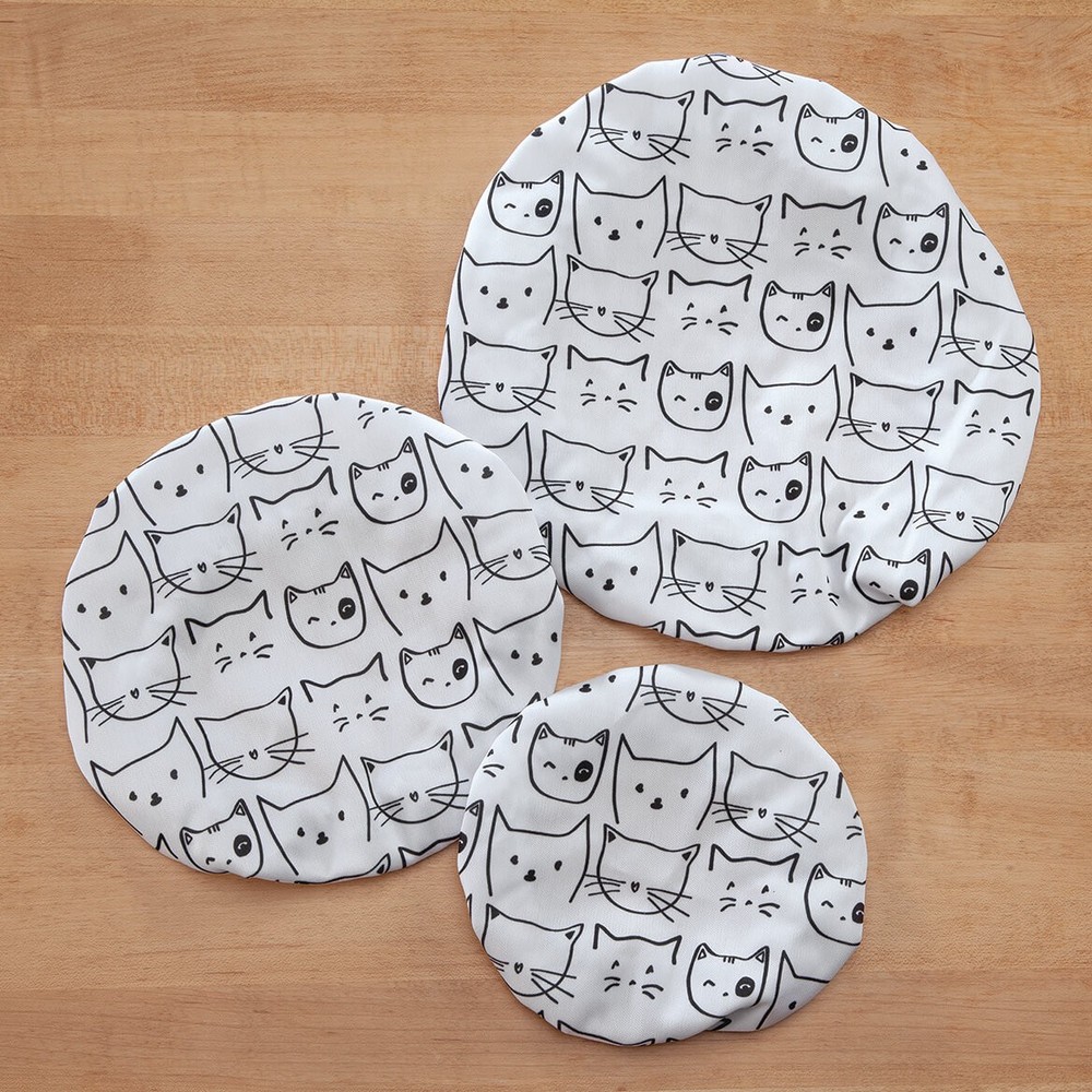 Cat Design Elastic Bowl Covers