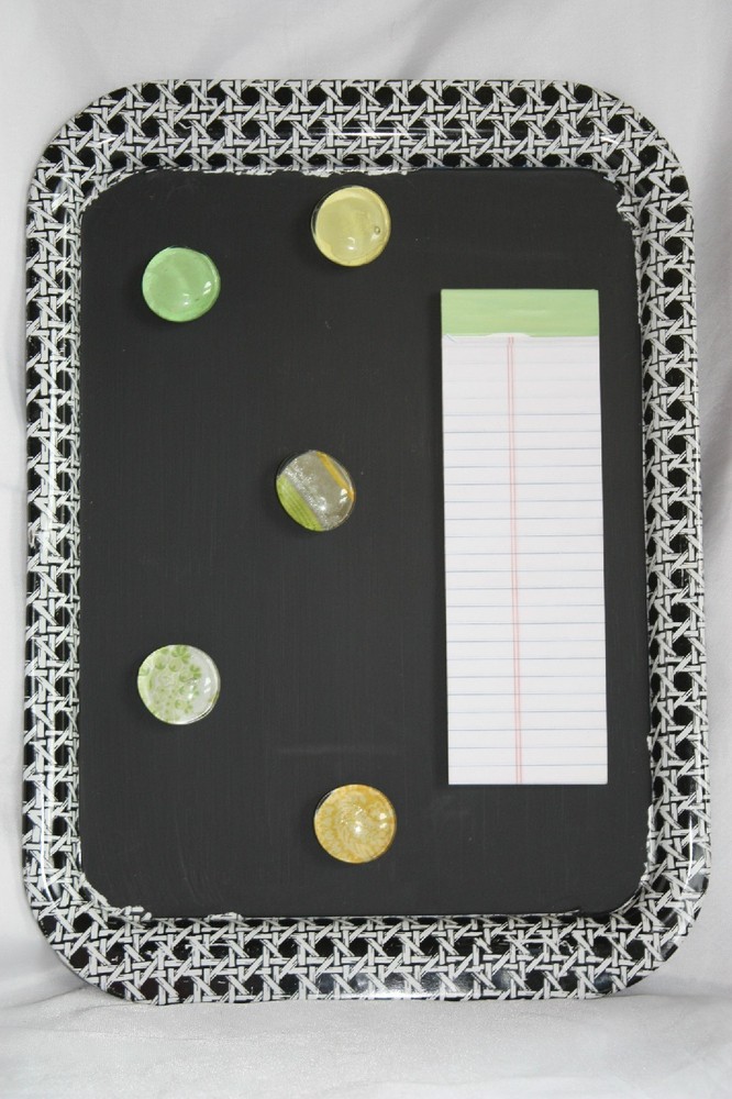 Repurposed Message Center Chalkboard Includes Magnets & Magnetic Notepad