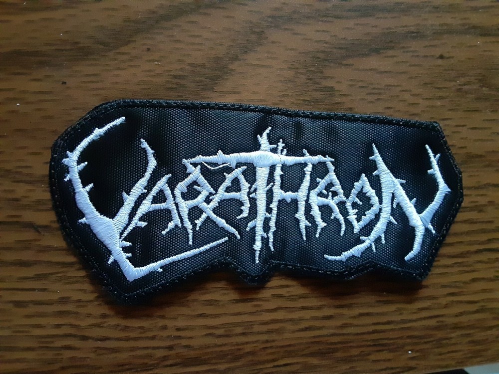 VARATHRON,SEW ON WHITE EMBROIDERED PATCH