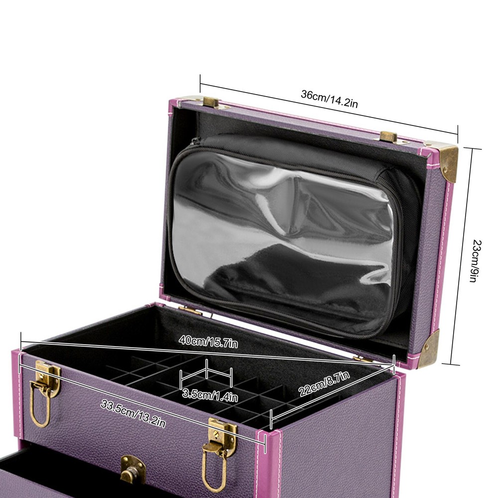Professional Rolling Makeup Train Case Cosmetic Trolley Makeup Storage Organizer