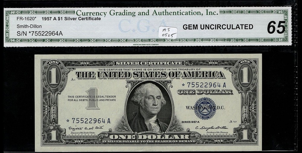 1957A $1 Silver Certificate Star Replacement Note Uncirculated *75522964A