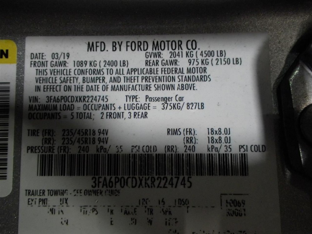 2019 Fusion 1.5L Air Shutter