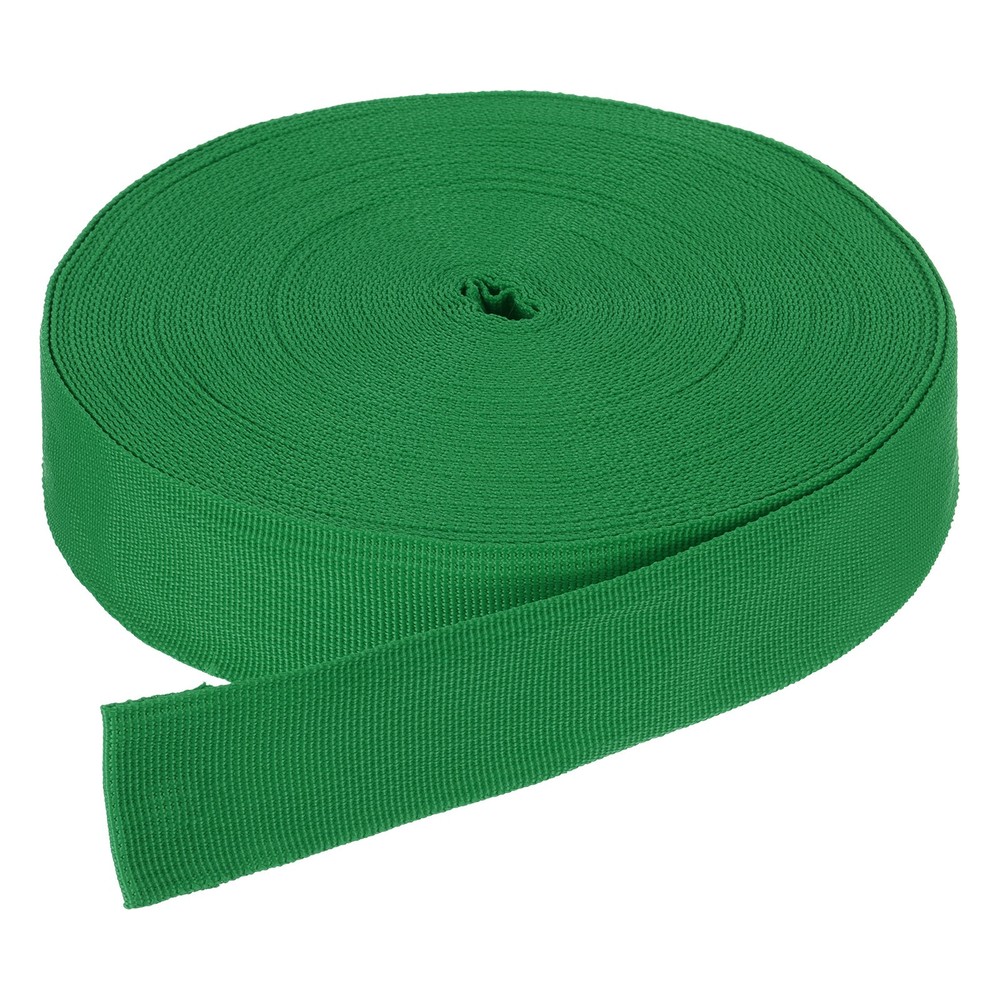25 Yard x 1 1/2 Inch Width Nylon Webbing Strap Poly Flat Webbing Strapping Green