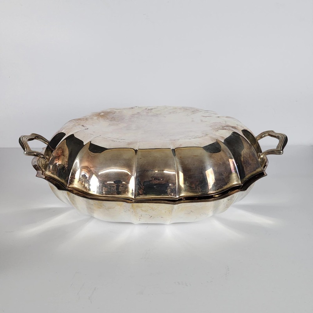 Vintage Silver Plated "Chippendale" Divided & Covered Vegetable Platter