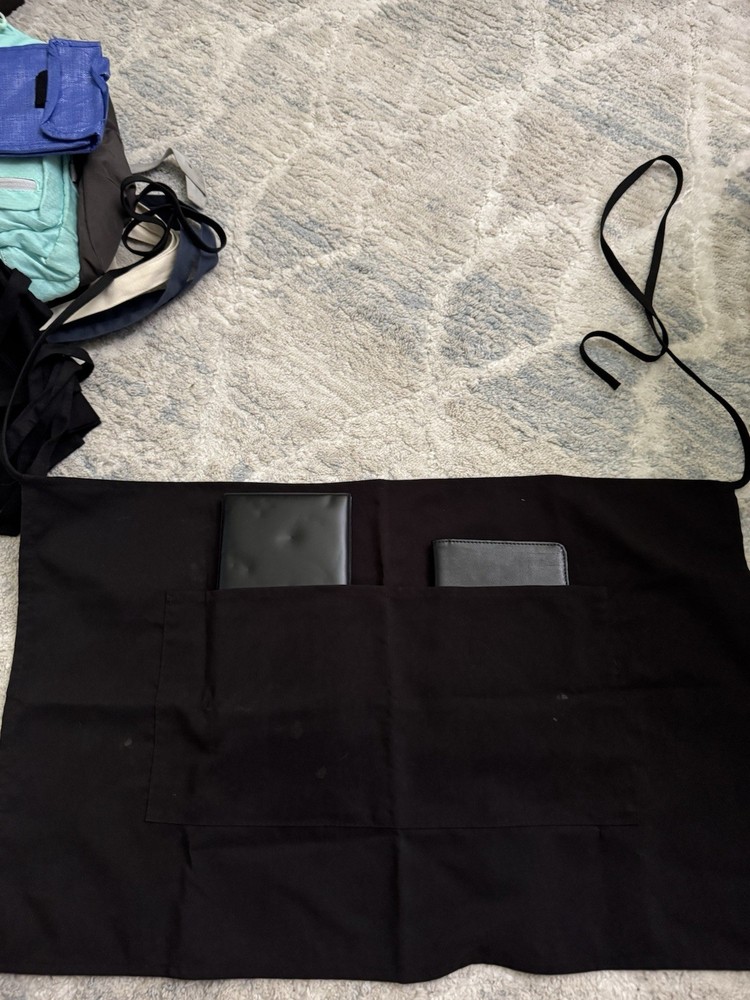 Waitress books and apron
