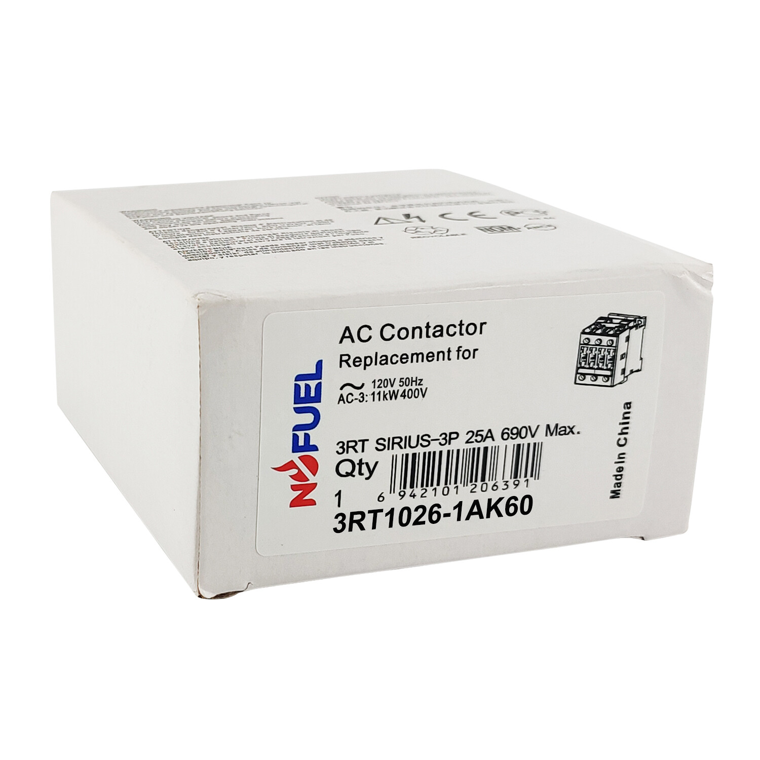 3RT1026-1AK60 AC Contactor 120V coil 25A replace Siemens Contactor 3RT1026-1AK60