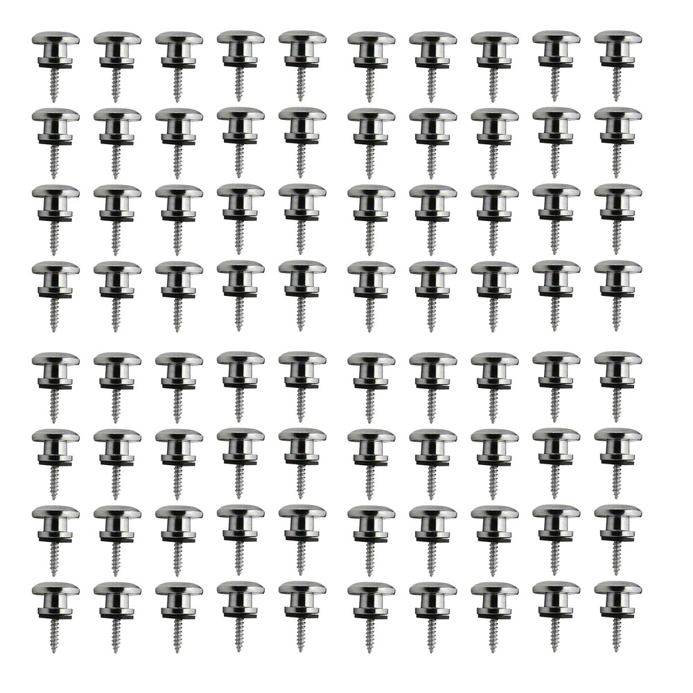 Chrome Guitar Strap Buttons Strap Locks Mushrooms Head End Pins Silver NEW