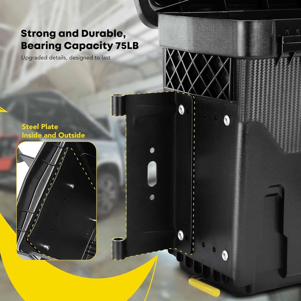 YHTAUTO Truck Bed Storage Tool Box Lockable Compatible with Passenger Side