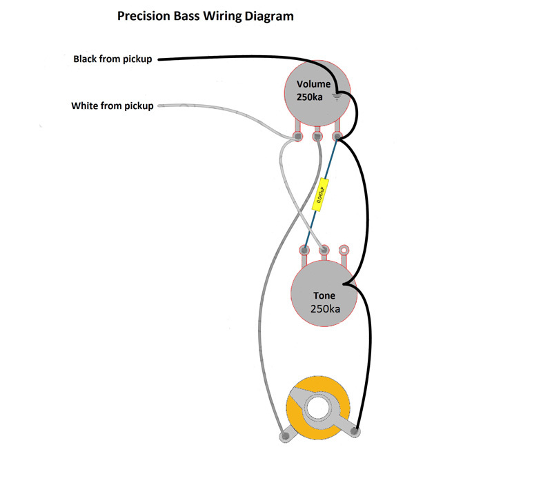 Precision Made Precision Bass Wiring Harness & Knobs