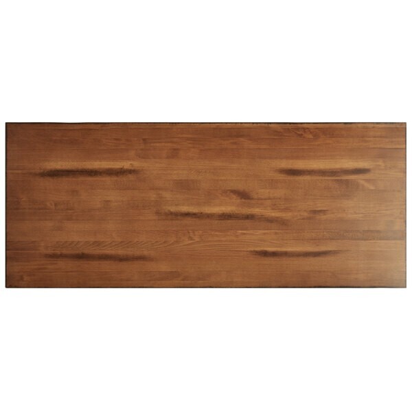 30" x 72" Rectangular Solid Wood Live Edge Restaurant Table Top in Walnut Wood