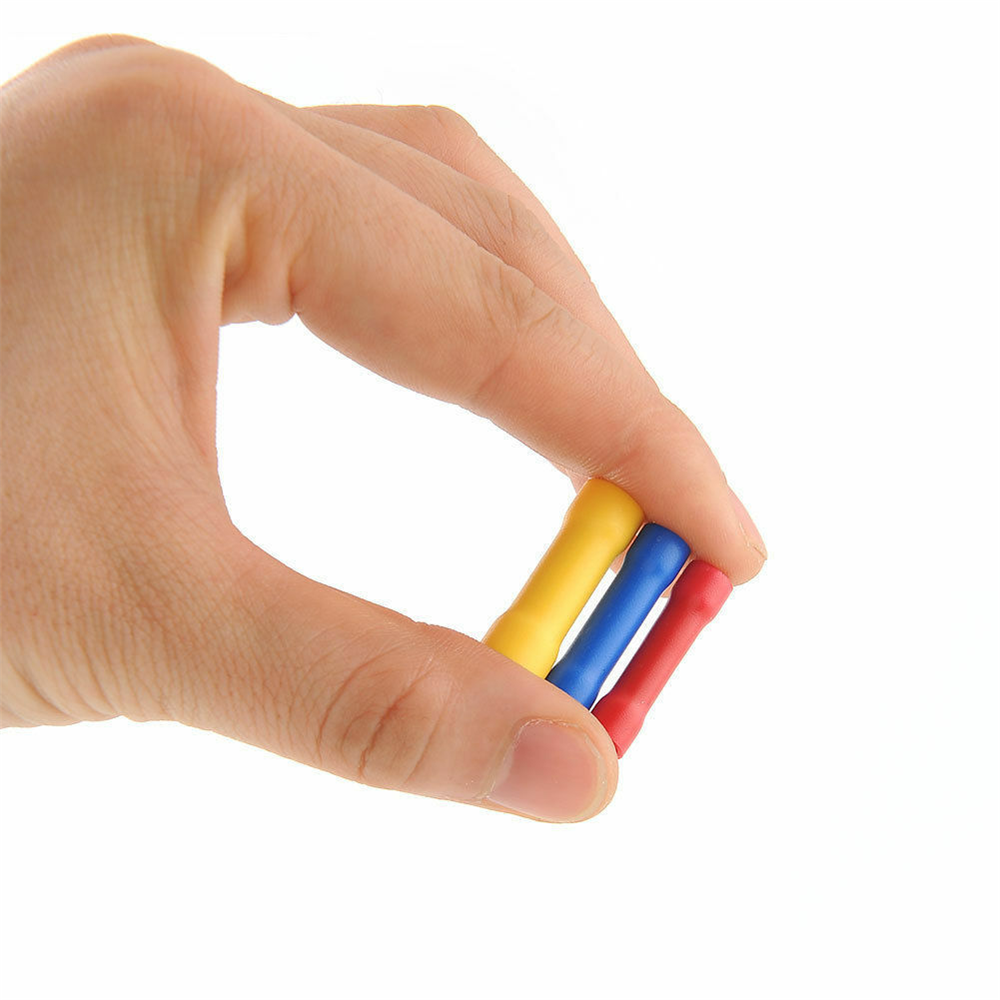 500Pcs Insulated Electrical Straight Butt Splice Crimp Wire Connectors Terminals