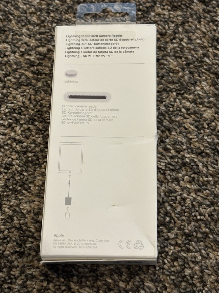 Apple Lightning To SD Card Camera Reader Items In Good Condition,Box Has Damage