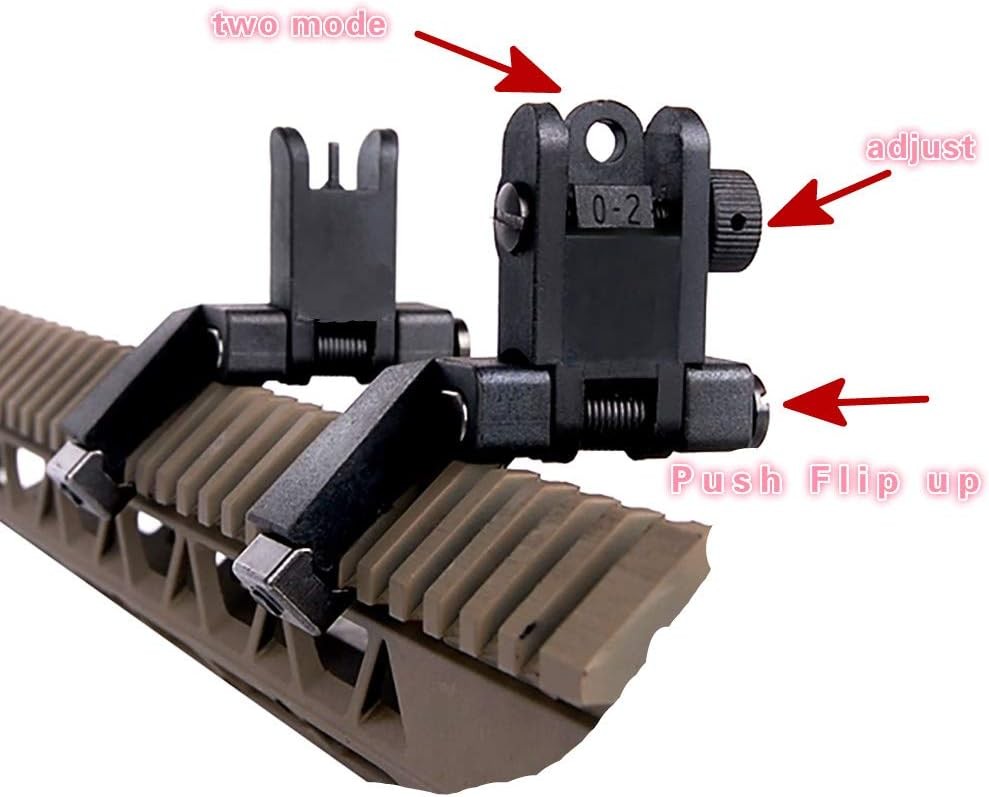 Ultralight Flip Up Sight 45 Degree Offset Rapid Transition Front and black