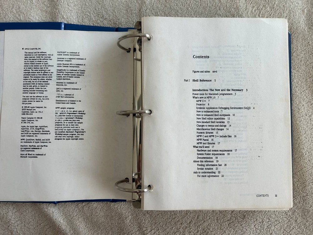 Vintage Apple MPW 3.0 Programmer’s Workshop Reference Binder 1990