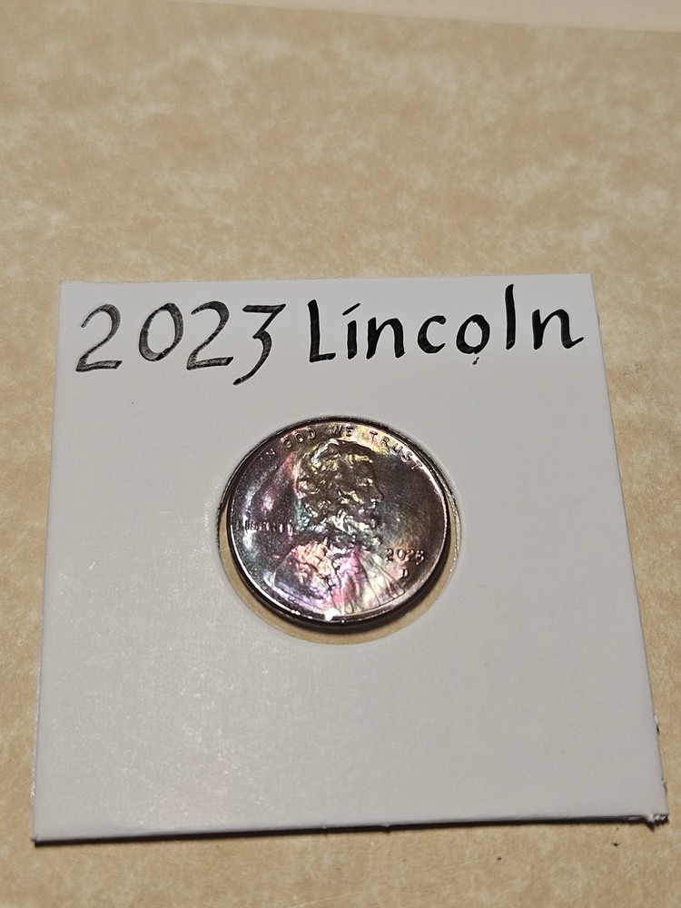 2023 D Lincoln Shield cent- Rainbow Toned- see pics