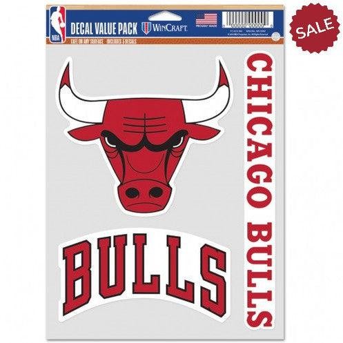 Chicago Bulls Decal Multi Use Fan 3 Pack