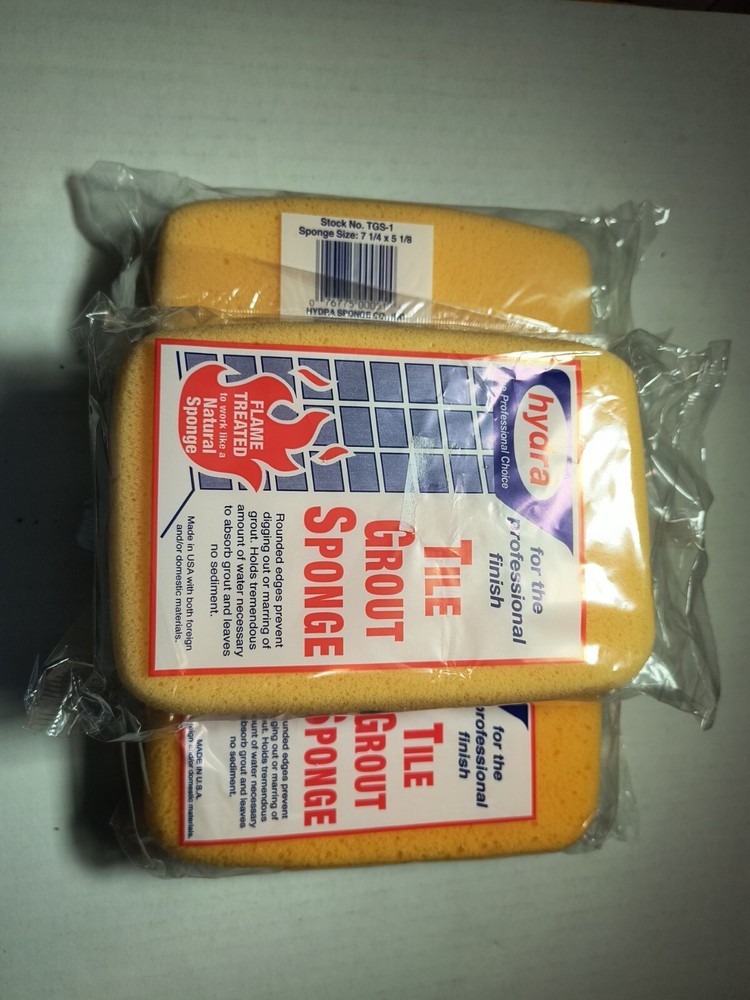 3 Pack Hydra Sponge Tile Grout Rounded Foam Sponge Flame Treated NEW!