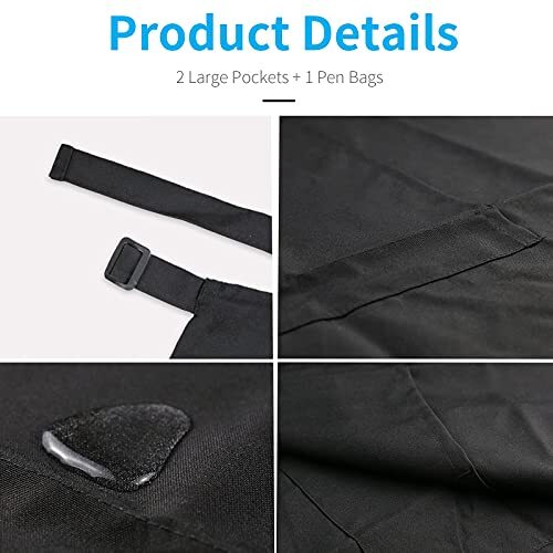 Adjustable Bib Apron Waterproof with 2 Pockets Neck Strap and Extra Long Tie