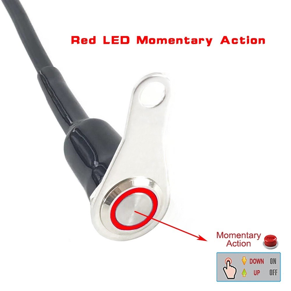 ATV Motorcycle light Switch LED Stainless steel bracket Mount Momentary button