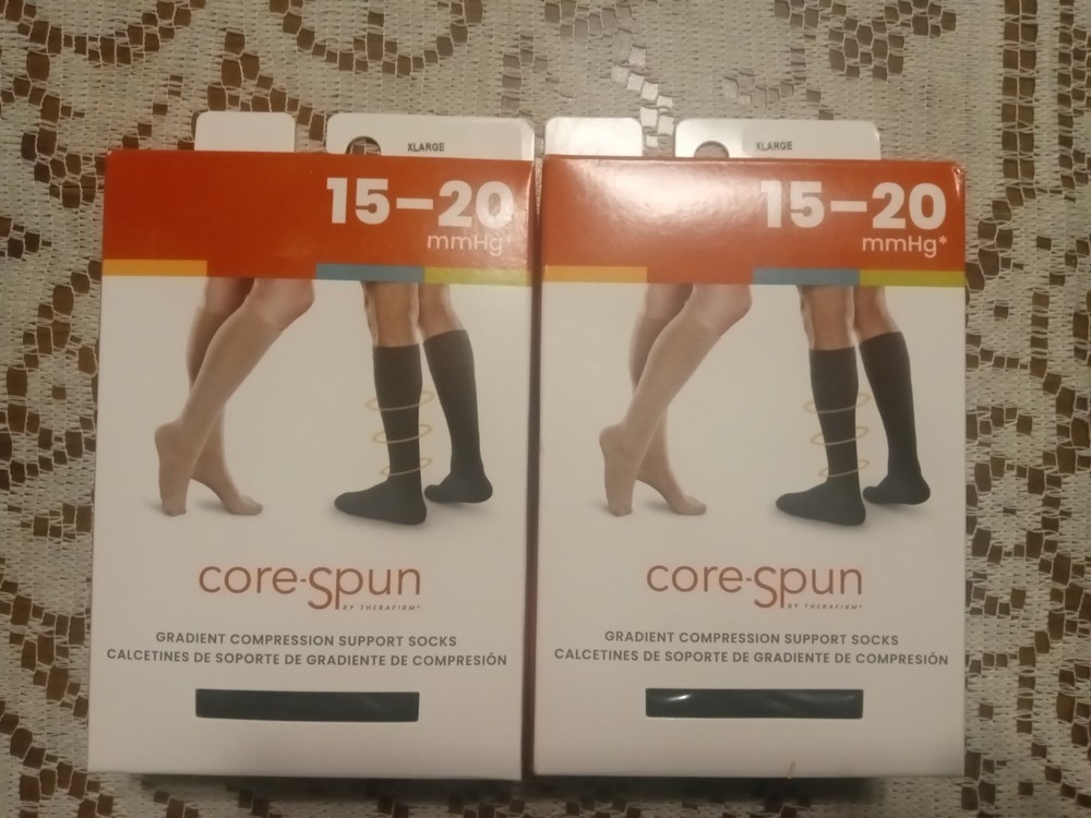 NEW  XL Core-Spun Gradient Black Support Socks
