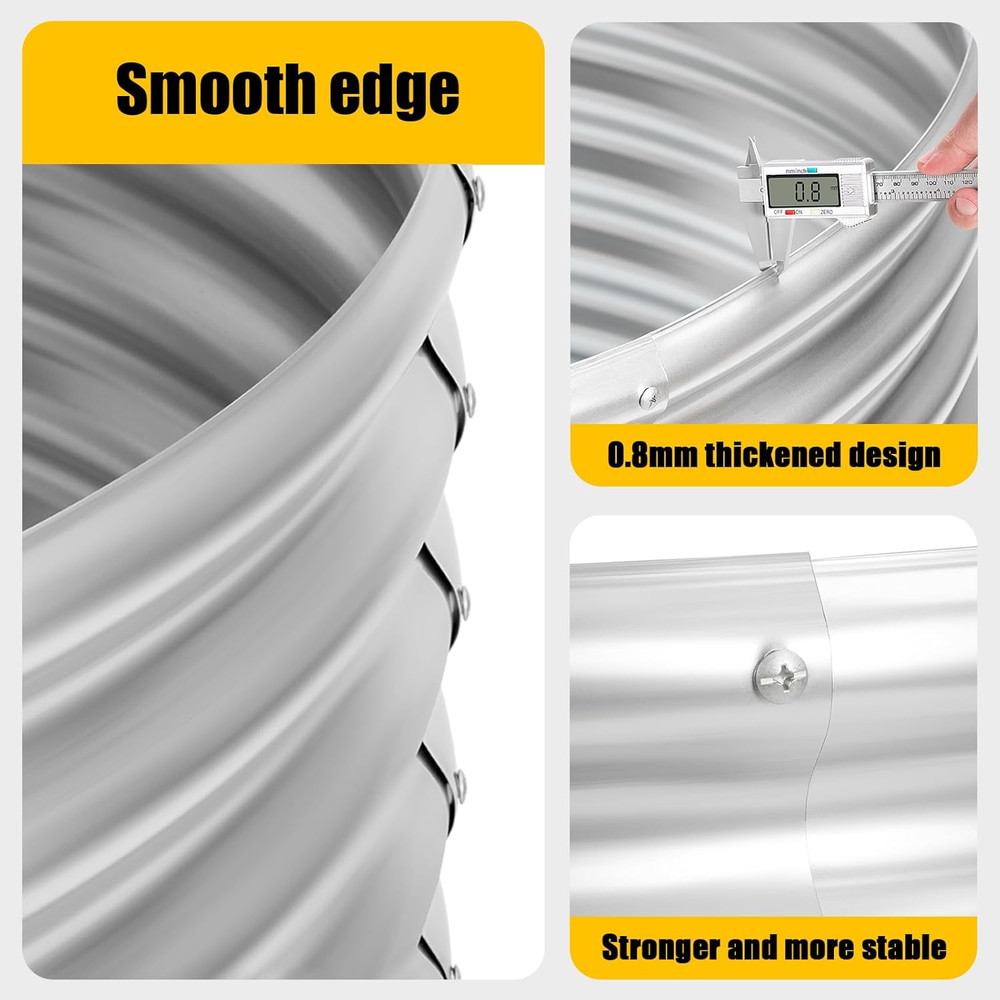 48 Inch Fire Pit Ring, 4FT Galvanized Fire Ring, Wood Burning Fire Pits Ring, Ou