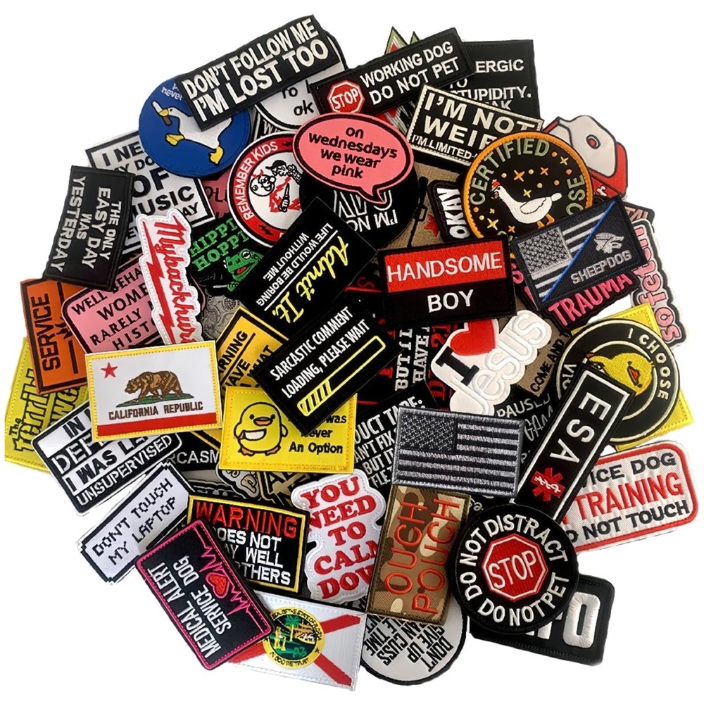 Unique 50-Piece Embroidered Patch Assortment