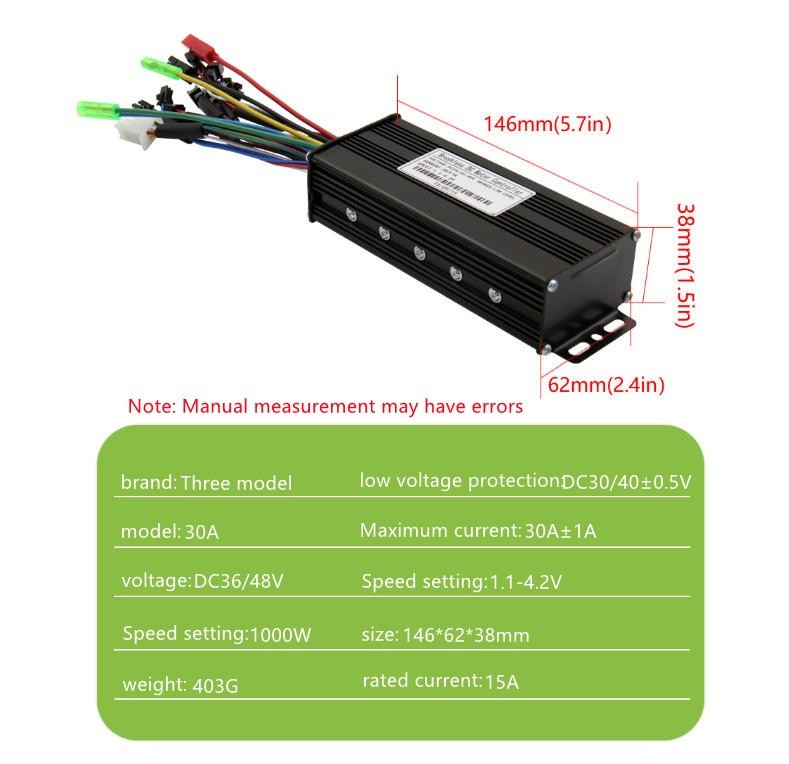 Three model Controller E-bike&E-trikes 30A 24V/36V/48V 1000W Motor Sine-wave.