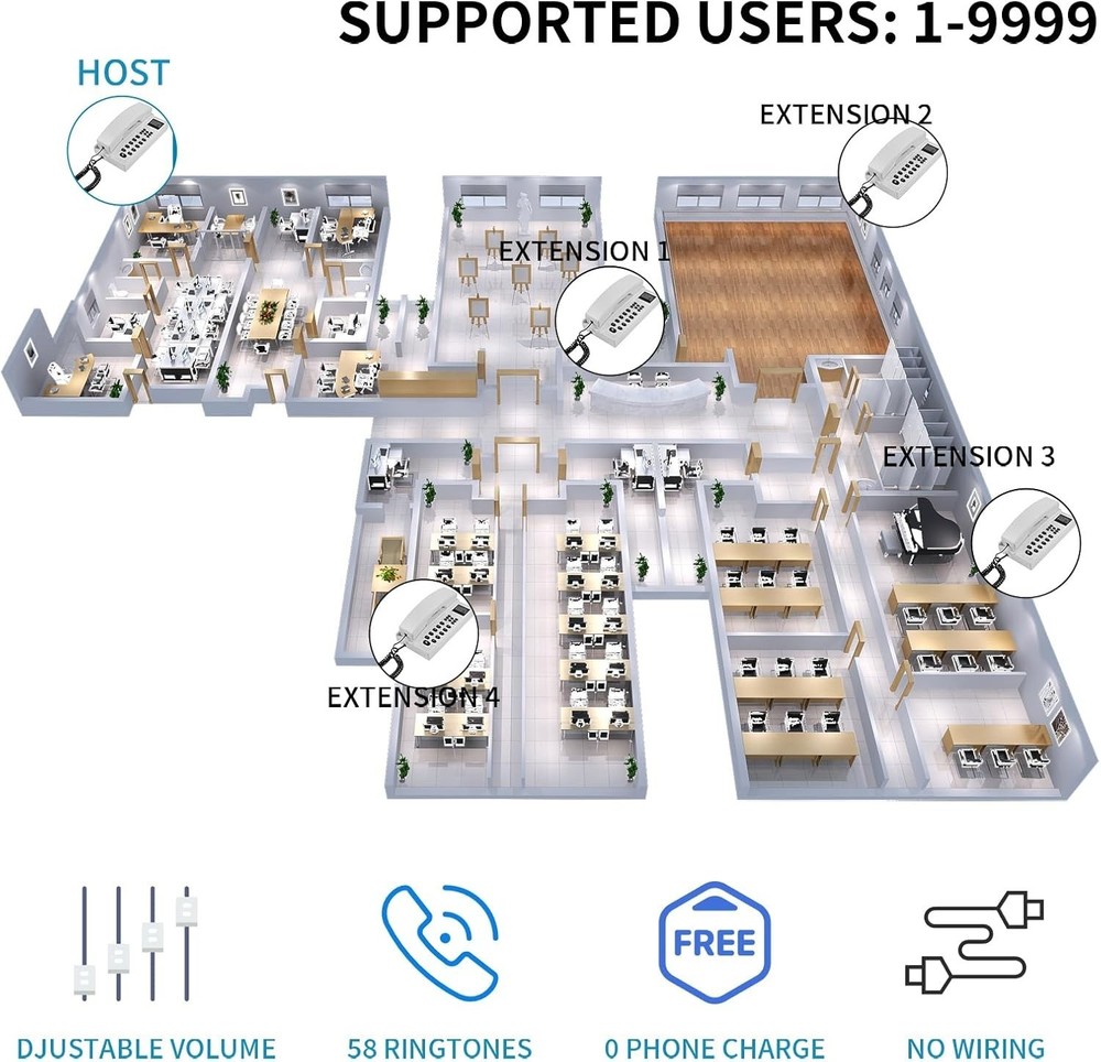 Wireless Intercom System for Home and Business 2 Pack Long Range 3280ft