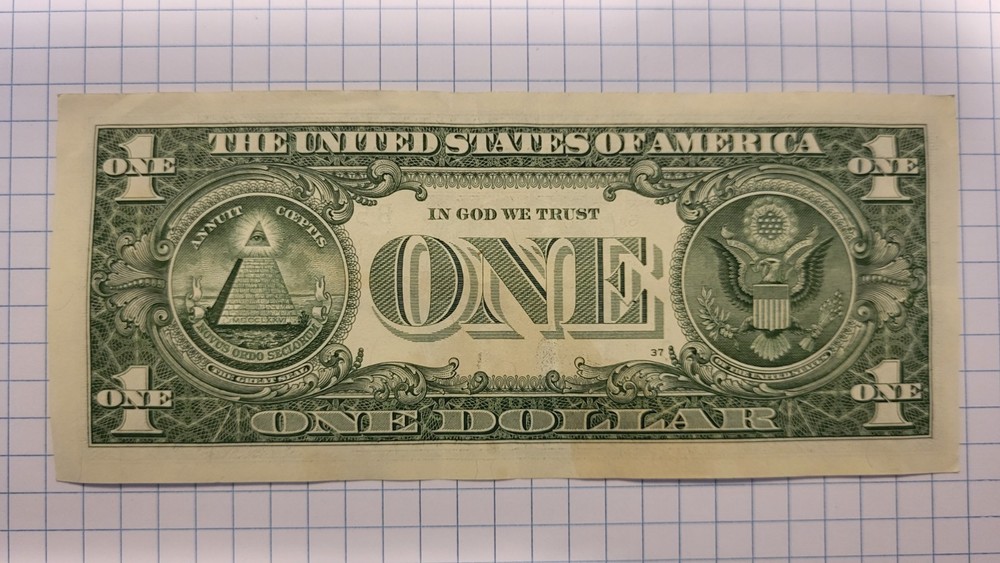 $1 ONE US DOLLAR BILL NOTE MISCUT MISALIGNED OFF CENTER ERROR FANCY SERIAL #