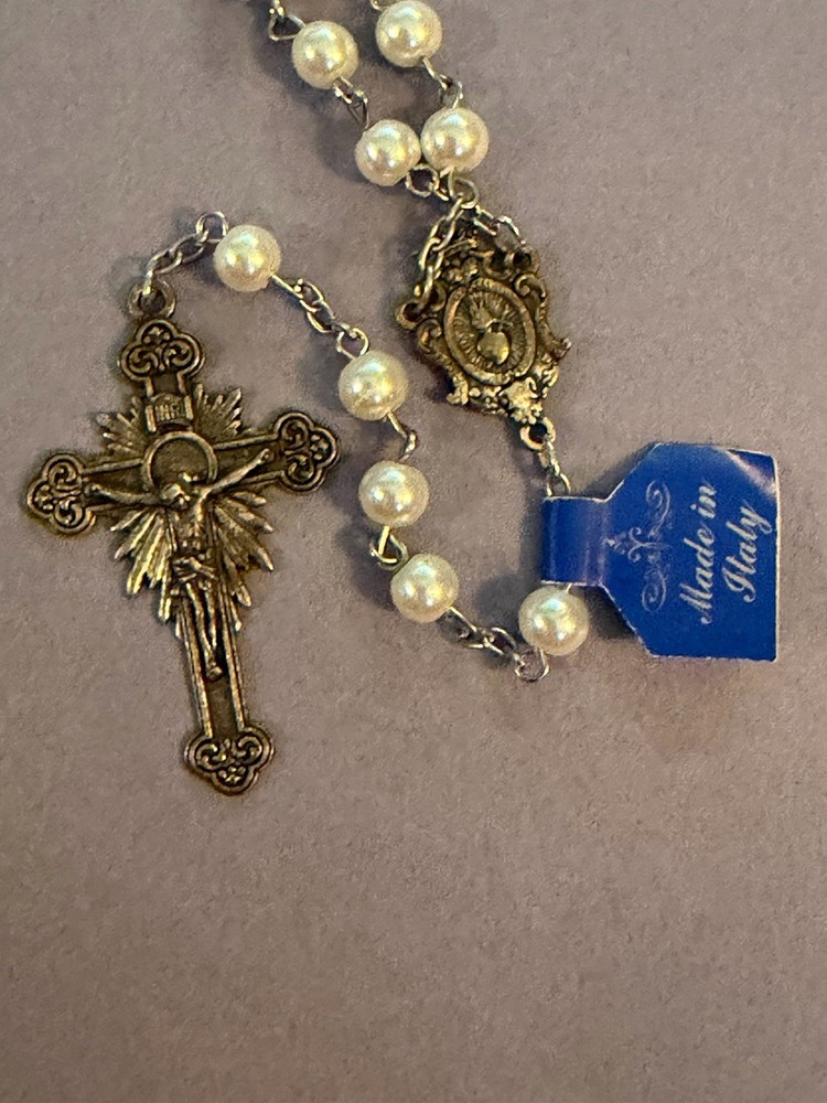 Fatima Centennial 19 17–2017 Rosary FAUX Pearl Catholic Religious Communion NEW