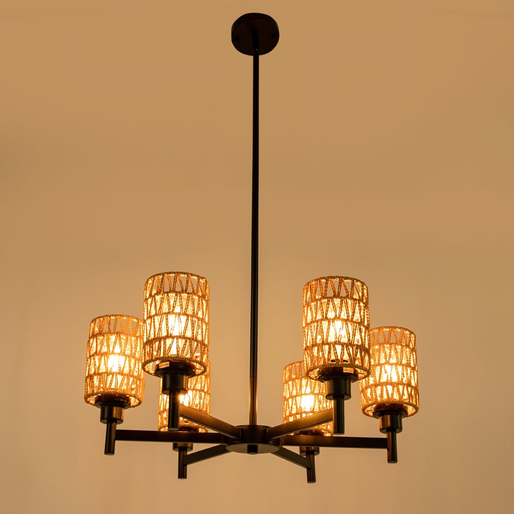 Modern Ceiling Light Chandelier 6-Head Pendant Lighting Ceiling Dimmable