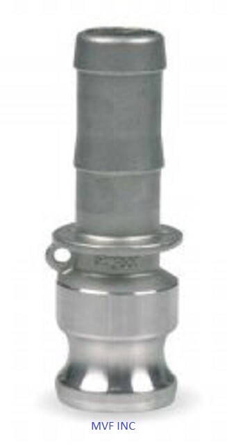 4" Type E Camlock Male Adapter x Hose Barb 304 Stainless Fitting