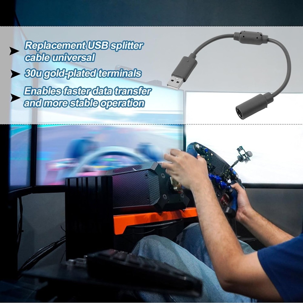 2PCS USB Breakaway Cable Adapter for G920 Driving Force Thrustmaster 458 Wheels