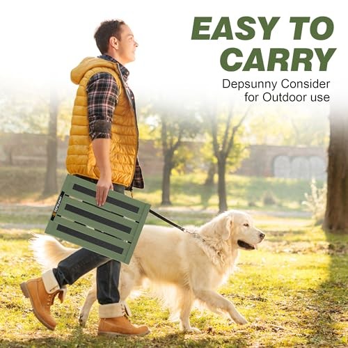 Adjustable RV Step Stool, 3-Step Height Adjustment, Foldable Legs, Army Green