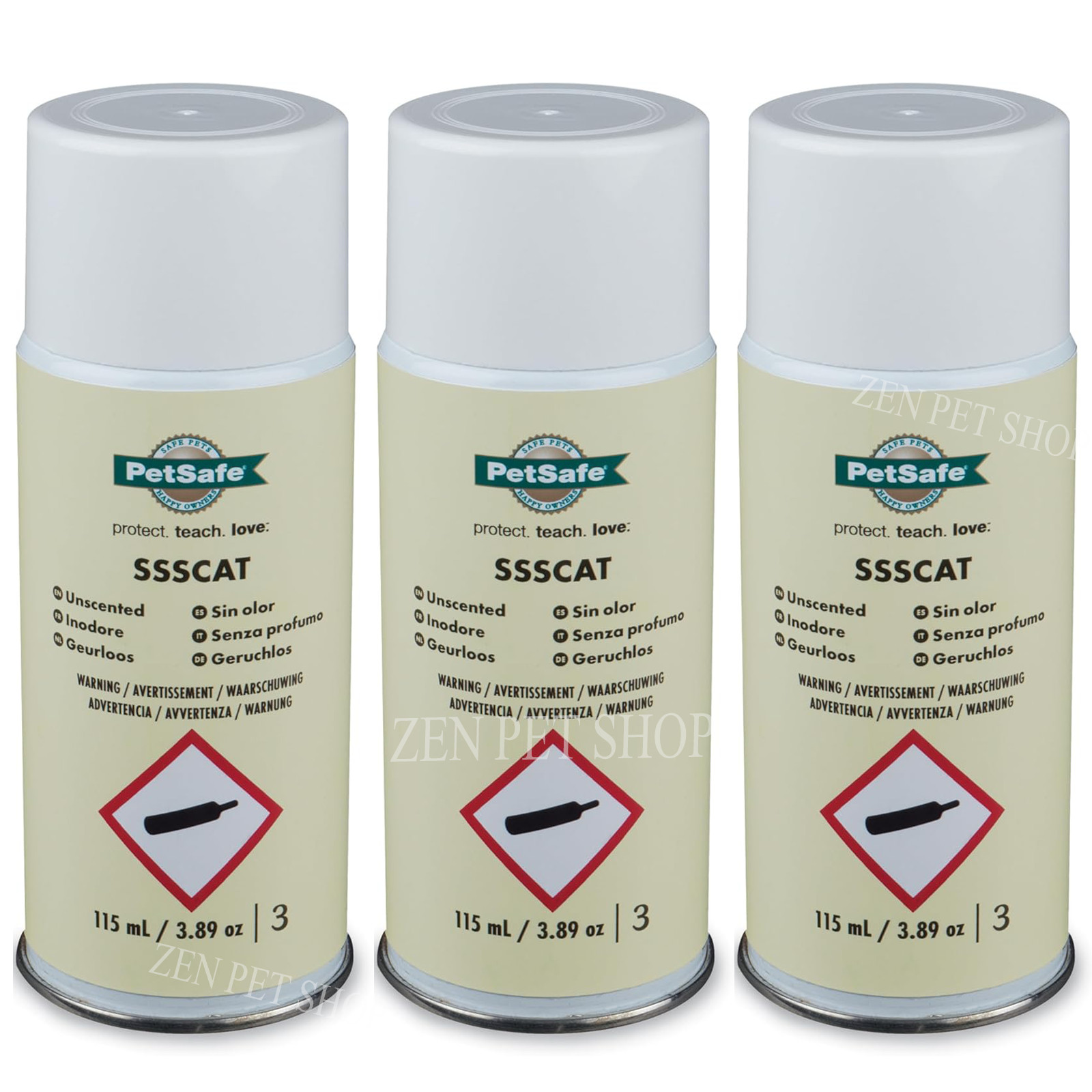 PetSafe SSSCAT Spray Unscented Replacement Refill Cans 3.89oz  - PPD19-16166