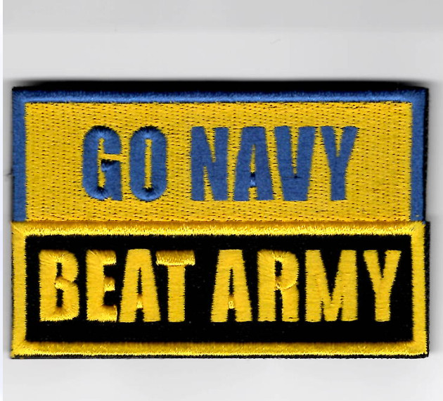 GO NAVY BEAT ARMY EMBROIDERED HOOK & LOOP PATCH