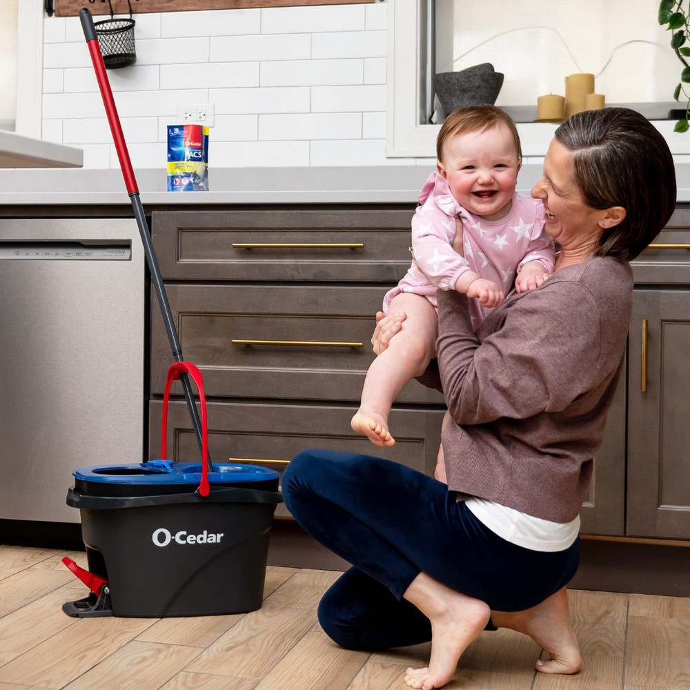 O-Cedar RinseClean Spin Mop & Bucket System | Clean with Clean Water | Remove...