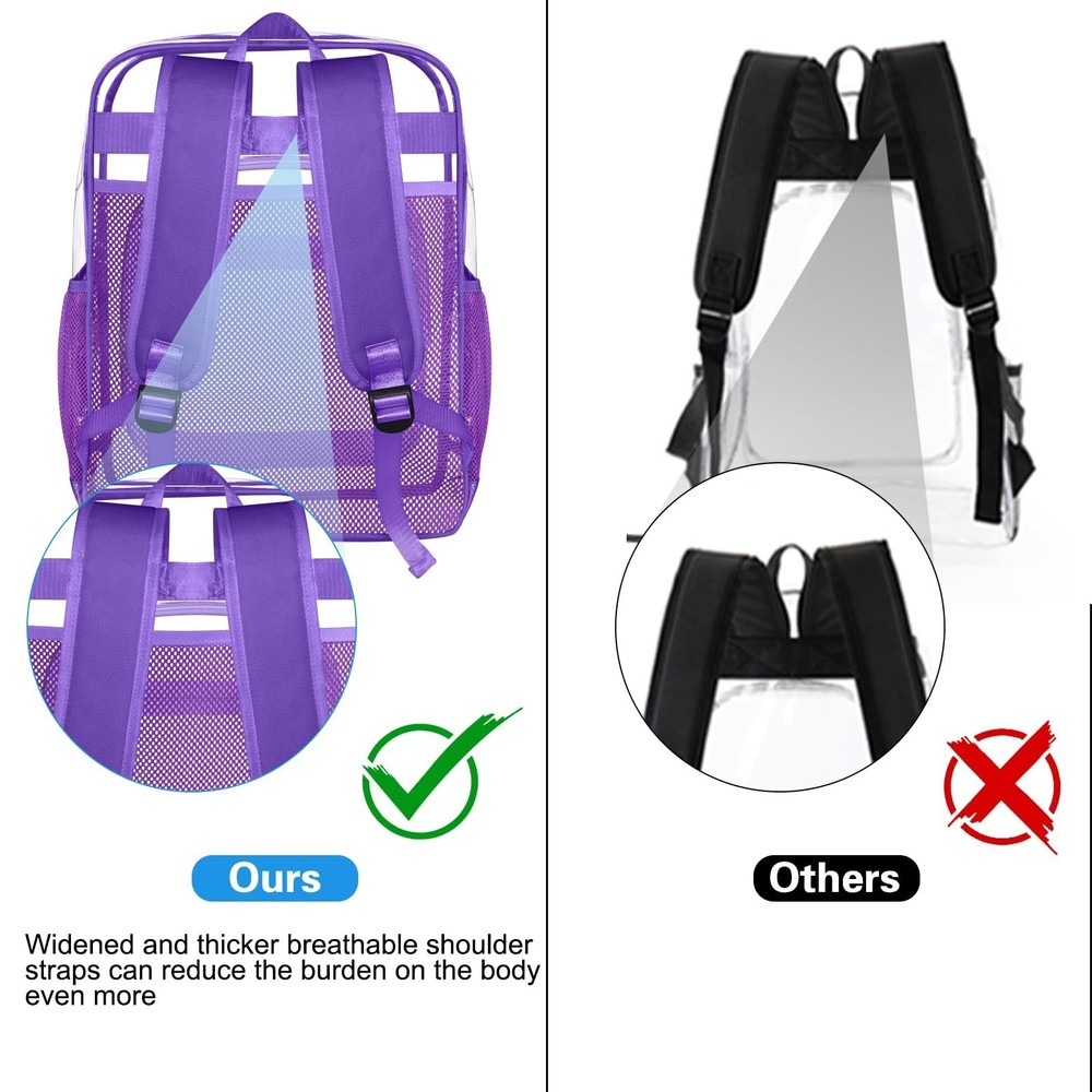 Clear Backpack,Sturdy Shape Heavy Duty Large Clear Backpack,Casual Daypacks (...