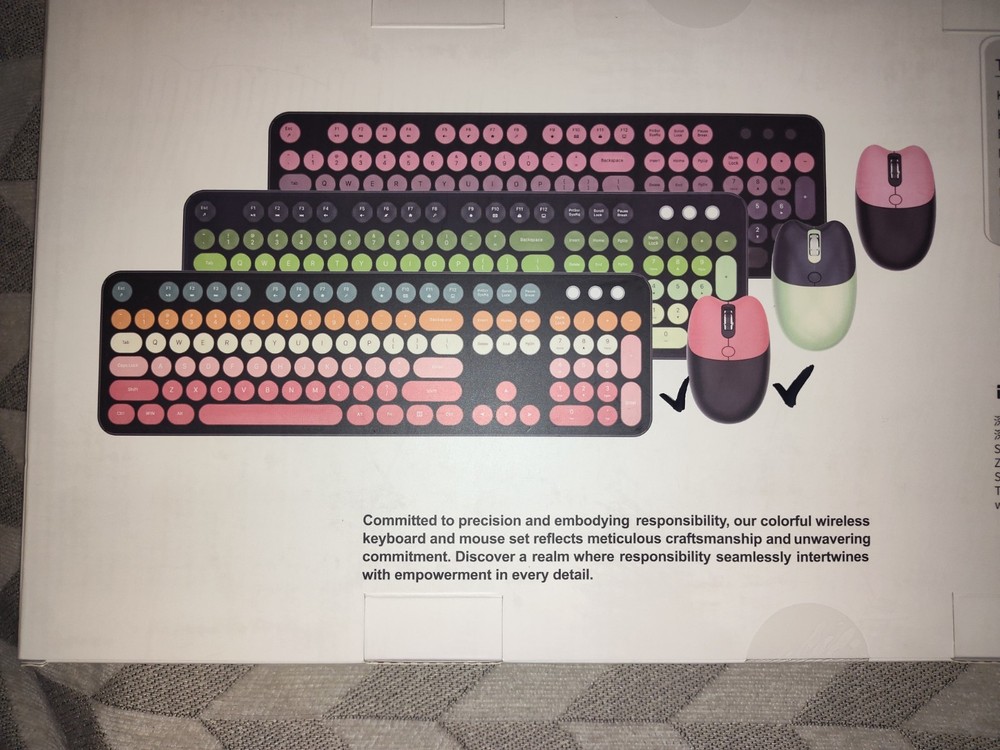 Wirless Key Board And Mouse Combo Rainbow Color