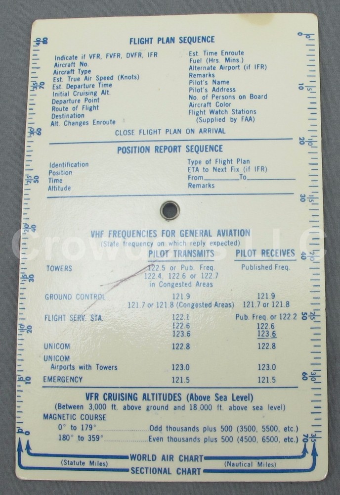 Exxon Aviation Products Pilot's Conversion Disc Wheel Flight Plan Sequence