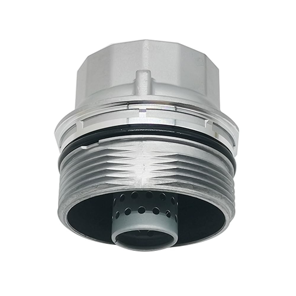 Oil Filter Housing Cap Assembly with Plug Drain Compatible Silver