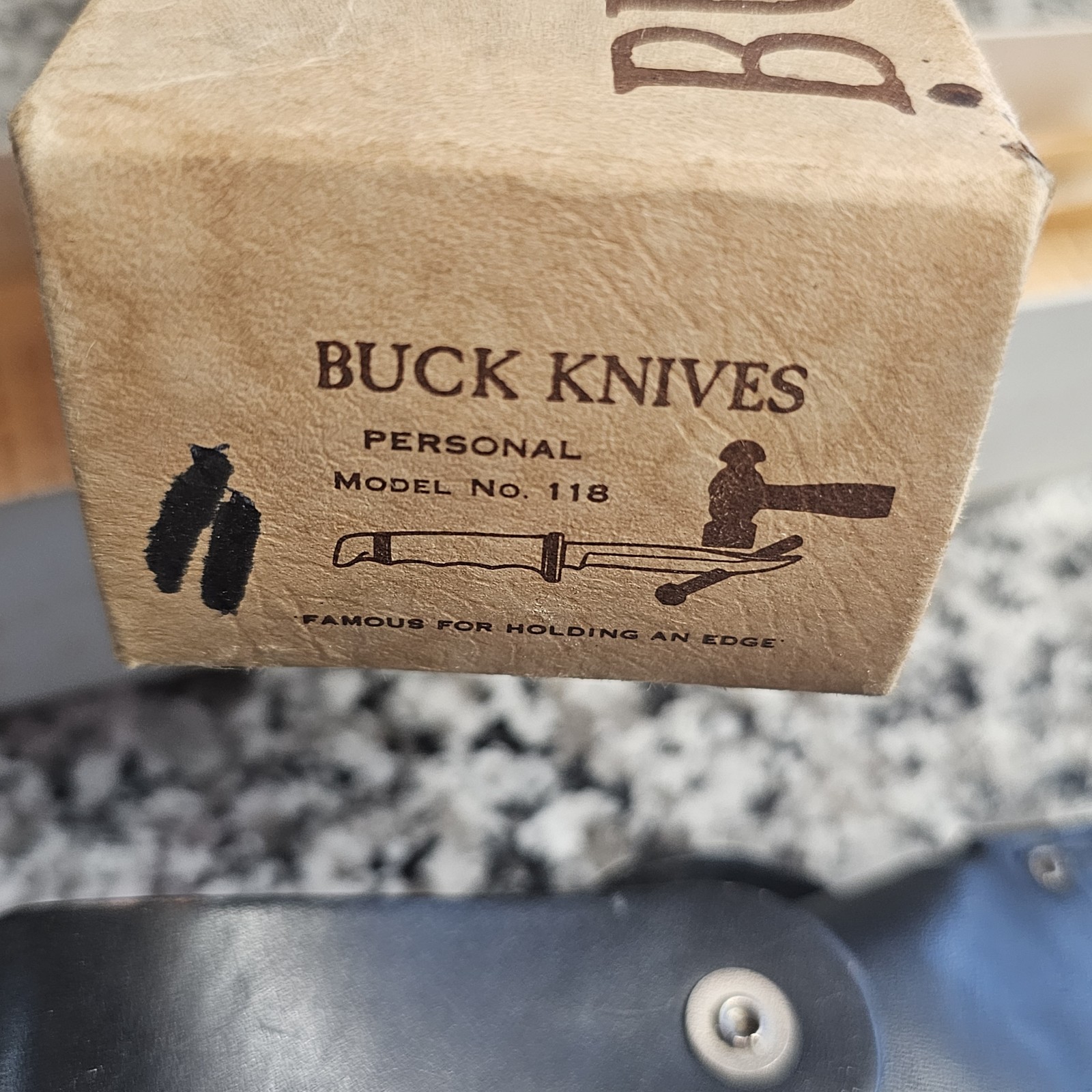 NEW NOS Vintage 10 1/2" 1972-1985 BUCK # 119 Knife w/ Sheath & 118 Box Papers