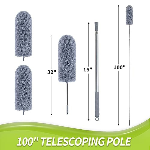 Duster with Extension Pole for Cleaning (2 Set B: Ceiling Duster & Replacement