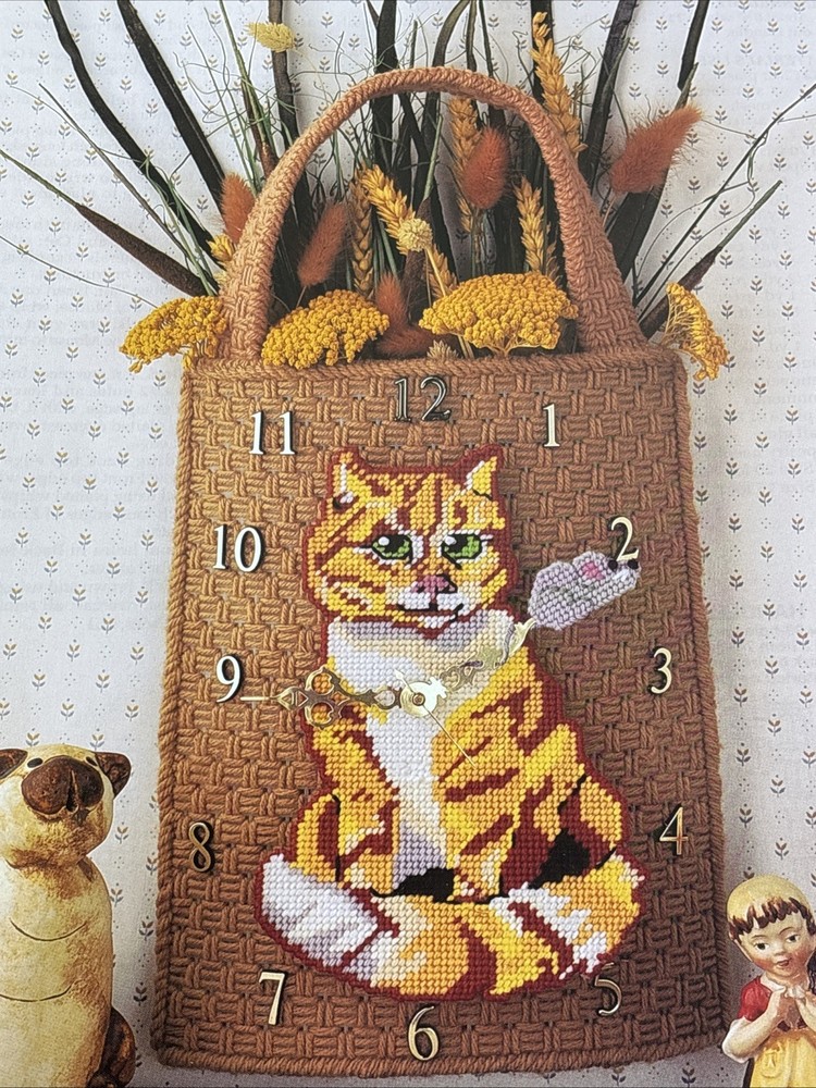 Cat & Mouse Clock Annie's Attic Plastic Canvas Pattern Page